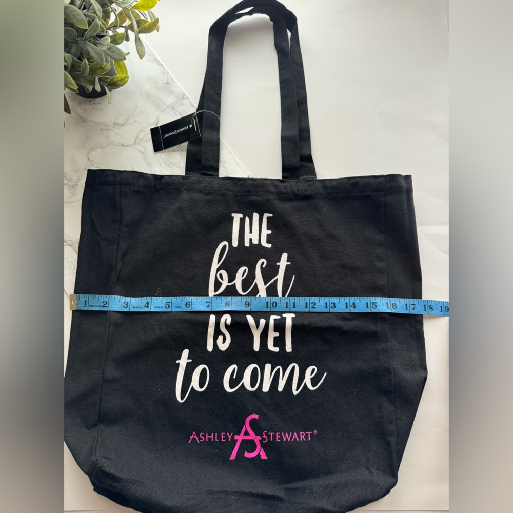 Ashley Steward graphic (on both sides ) tote bag . The Best Is Yet to come . NWT - Picture 6 of 6